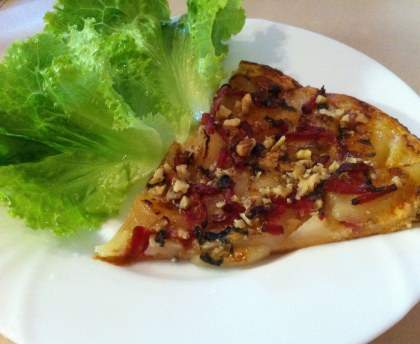 Tarte poire, roquefort et noix
