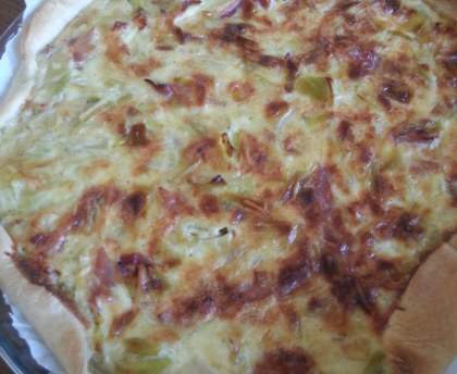 Tarte poireaux oignons jambon