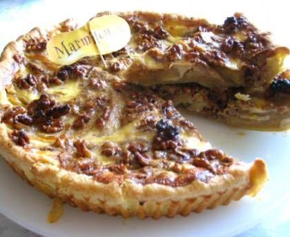 Tarte pomme noix miel