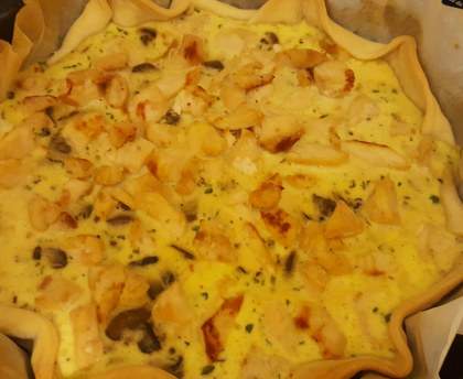 Tarte poulet et champignons