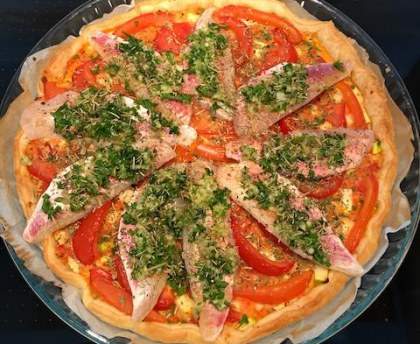 Tarte provençale croustillante aux filets de rougets grillés