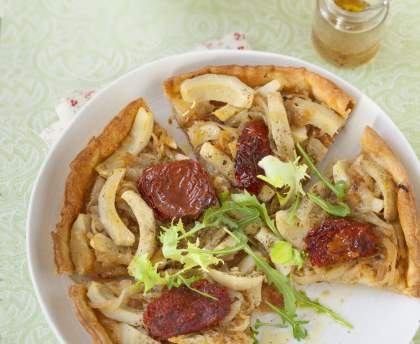 Tarte rapide aux artichauts et tomates séchées