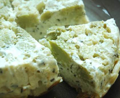 Tarte renversée chou romanesco chèvre frais