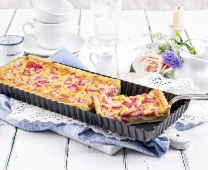 tarte rhubarbe/ pommes crémeuse