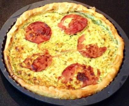 Tarte ricotta, courgettes et coppa