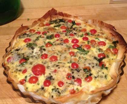 Tarte roquefort et tomates cerises