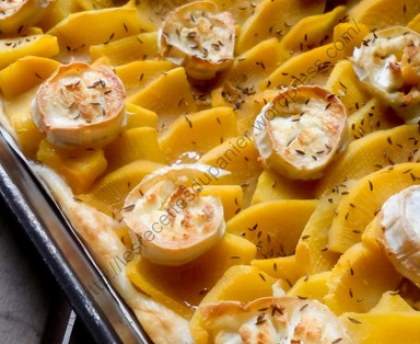 Tarte rutabaga, chèvre et miel