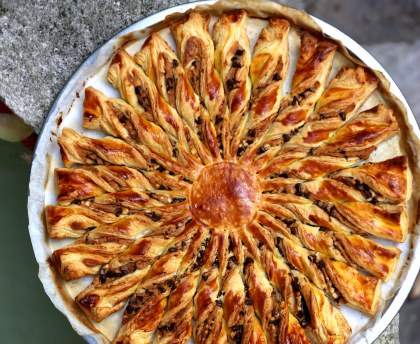 Tarte soleil beurre de cacahuètes et chocolat