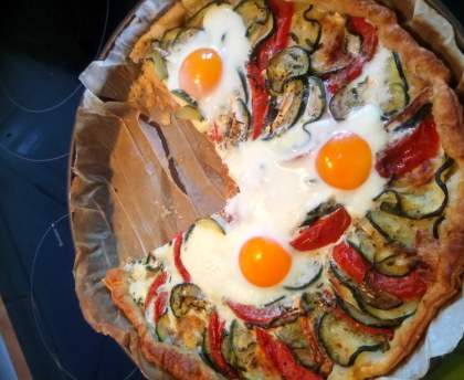 Tarte Soleil tomate-courgette-chèvre