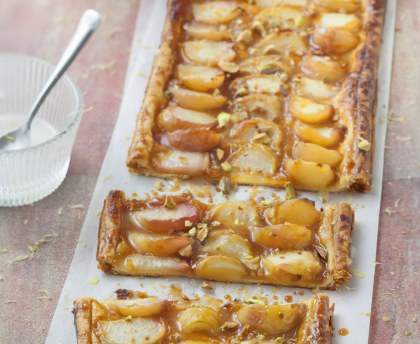 Tarte tatin aux pêches de vigne