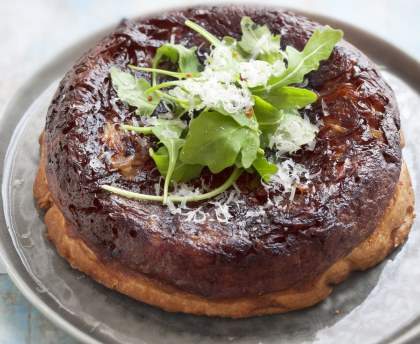 Tarte tatin oignons - roquefort