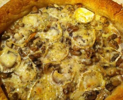 Tarte thon chèvre et champignon