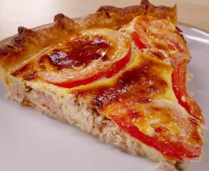 Tarte thon, tomate et moutarde
