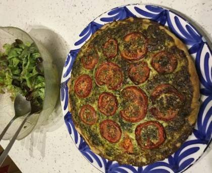 Tarte thon, tomates et épinards