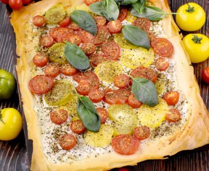 Tarte tomates sur pâte filo