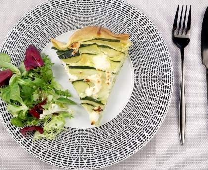 Tarte tourbillon chèvre courgette miel