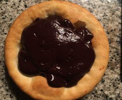 Tartelettes à la banane, sauce chocolat
