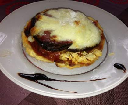Tartelettes tomates aubergines coppa et mozzarella
