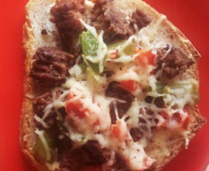 Tartine ensoleillée steak poivron