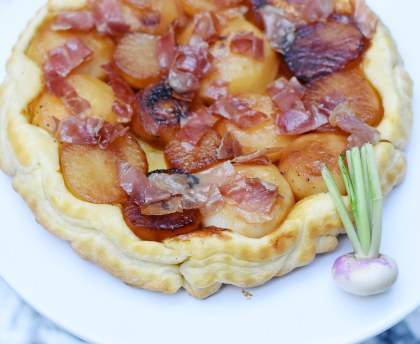 Tatin de navets confits au Parme