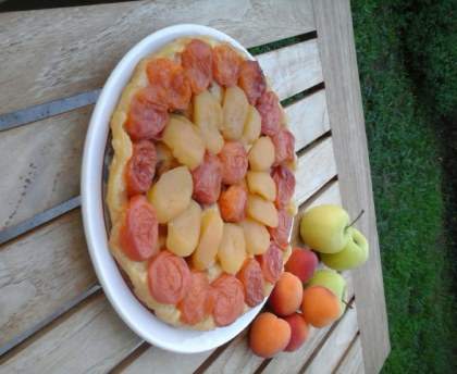 Tatin facile aux pommes et aux abricots