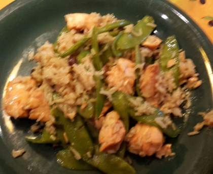 Teriyaki de saumon et pois gourmands