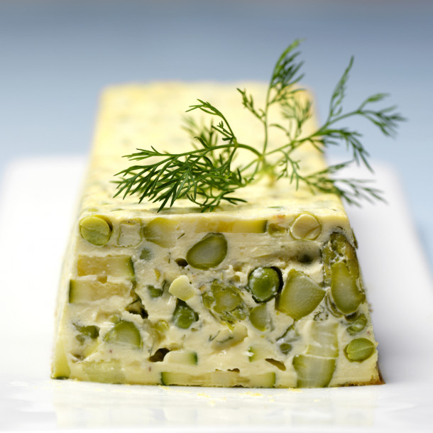 Terrine d'asperges et petit pois