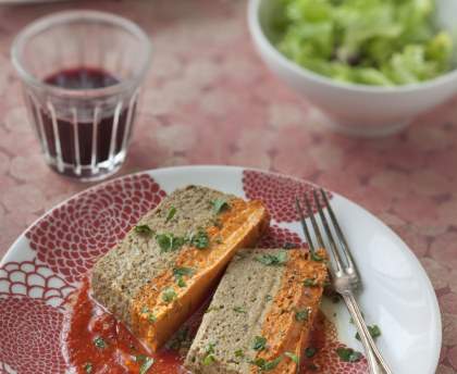 Terrine d'aubergines au coulis de tomates