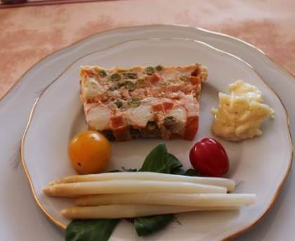 Terrine de légumes au surimi et saumon fumé