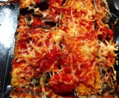 tian d'aubergine panée au fromage