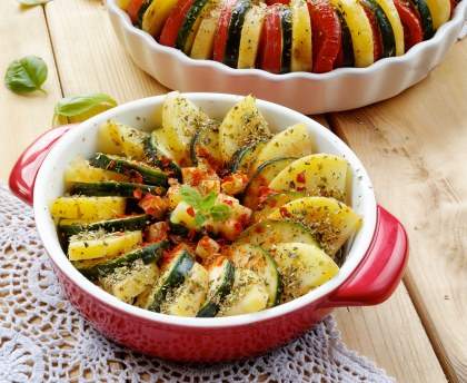 Tian de pommes de terre et courgettes