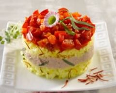 Timbales de riz safrané au thon