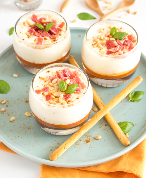 Tiramisu au parmesan, tomate et coppa