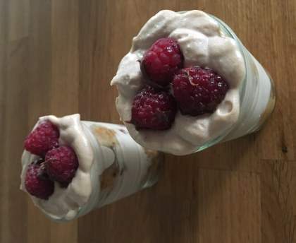 Tiramisu framboises nutella sans alcool/café