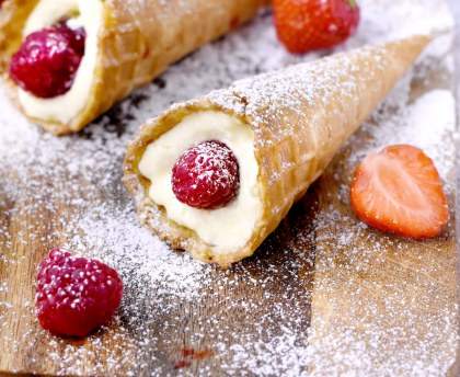 Tiramisu fruits rouges en cornet