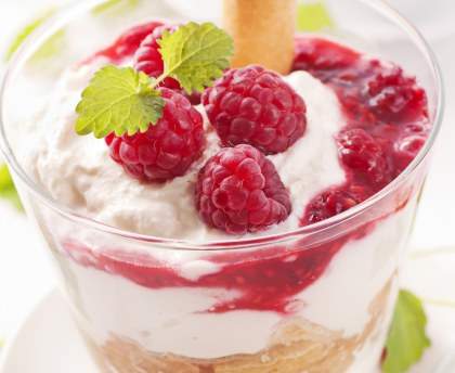 Tiramisu léger aux framboises