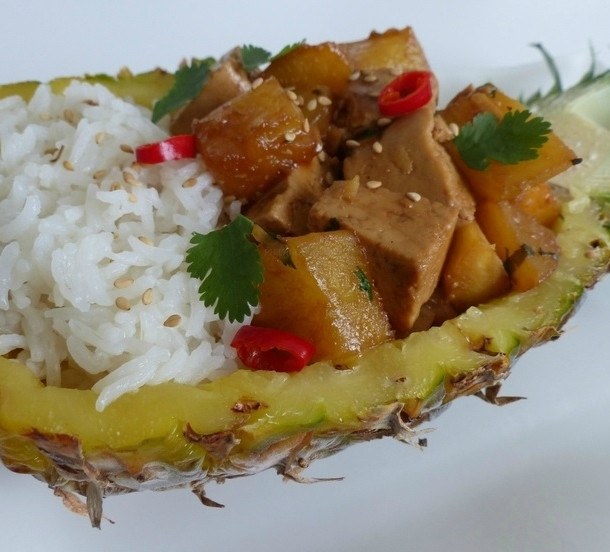 Tofu à l'ananas, sauce teriyaki