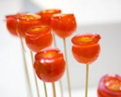 Tomates cerise d'amour et sa mousse pomme rhubarbe
