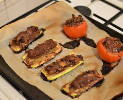 Tomates et courgettes farcies au boeuf