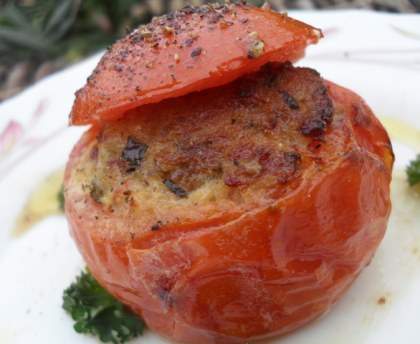 Tomates farcies au riz et au thon