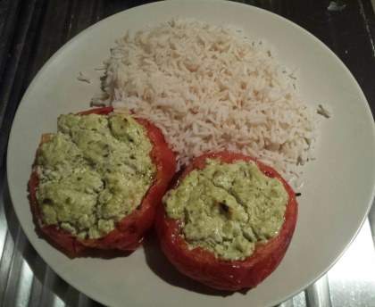 tomates farcies chèvre et pesto