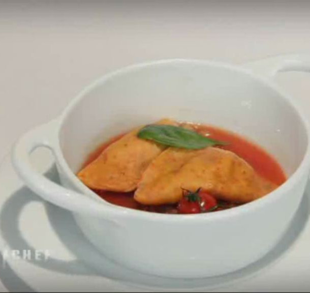 Tomates farcies en ravioles