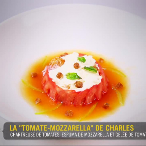 Tomates-mozzarella en texture