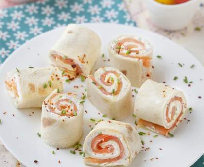 Tortilla froides au saumon (wraps)