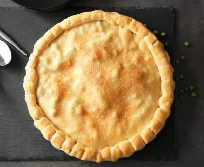 Tourte au saumon, épinards et champignons