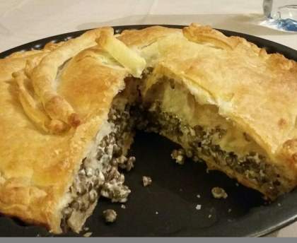 Tourte aux lentilles et au bleu d'Auvergne