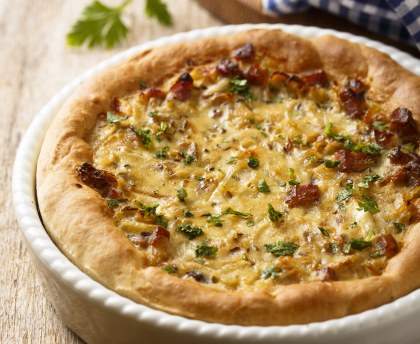 Tourte aux poireaux et lardons
