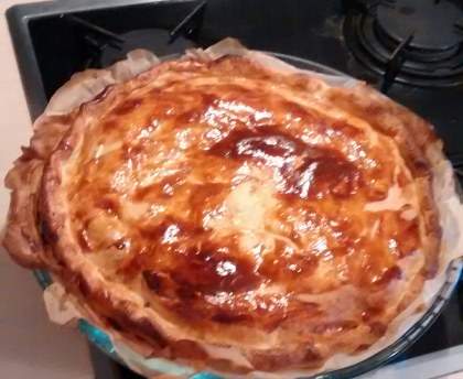 Tourte aux pommes de terre et jambon