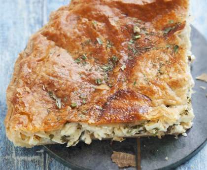 Tourte facile chèvre et menthe