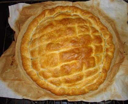 tourte feuilletée  au jambon et champignon